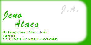 jeno alacs business card