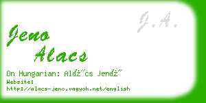 jeno alacs business card